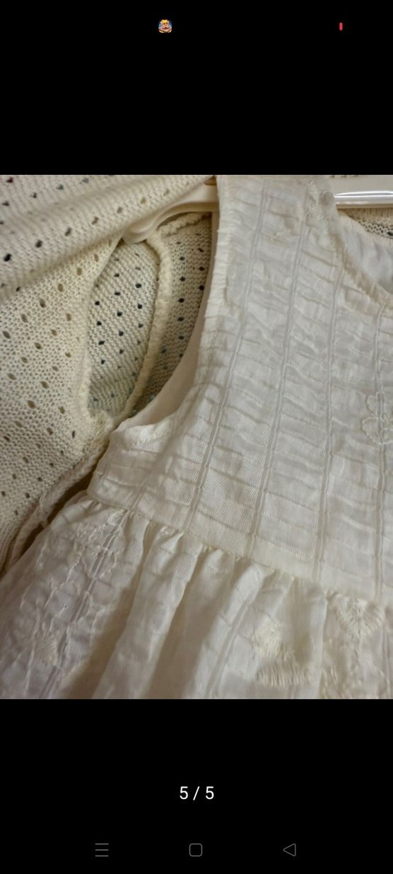 Dantel Detaylı Beyaz Kız Çocuk Elbise - Görsel 5