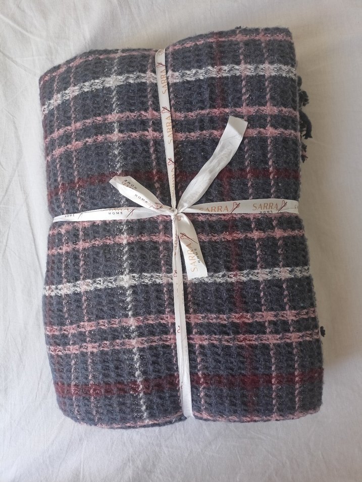 Çok Renkli Ekose Desenli Koyu Battaniye - Görsel 2