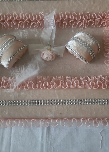 Beden Dantel Detaylı Pembe Vintage Nikah Tepsisi