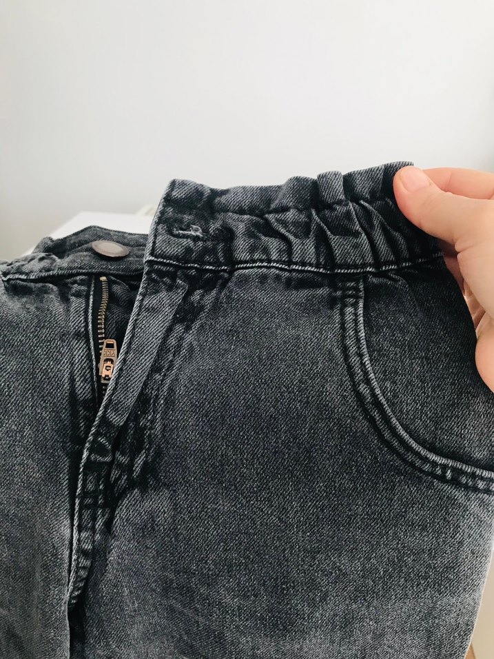 Lcw Siyah  Düğmeli Lastikli Kız cocuk Kot Pantolon - Görsel 2