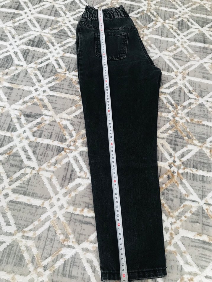 Lcw Siyah  Düğmeli Lastikli Kız cocuk Kot Pantolon - Görsel 4