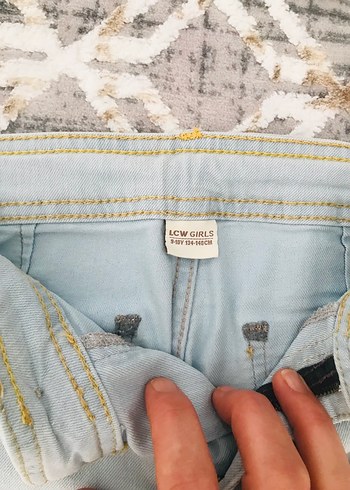 Mavi  Rahat Kesim Kız cocuk Kot Pantolon - Görsel 7