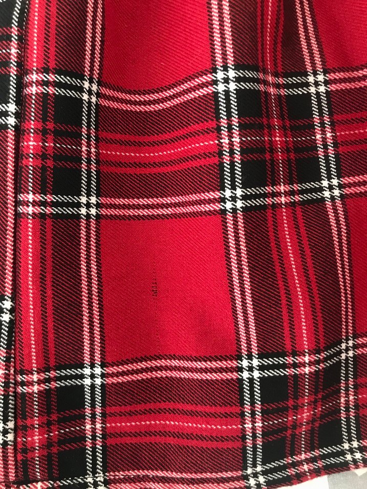 Kırmızı Ekose Pilili Mini Etek - Görsel 5
