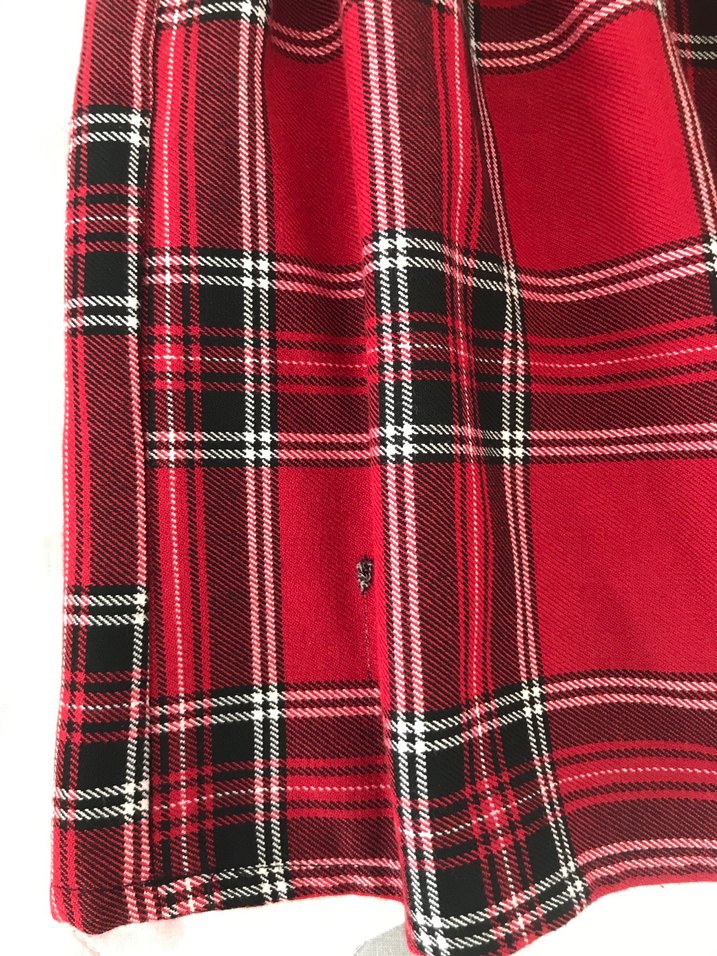 Kırmızı Ekose Pilili Mini Etek - Görsel 4