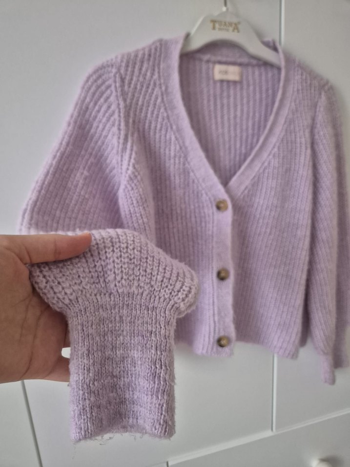 Mor Örgü Kadın Hırka - Görsel 3