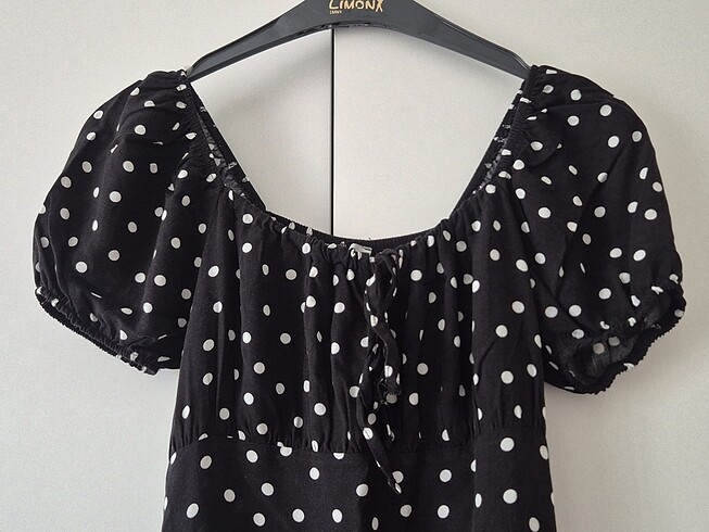 Siyah Puantiyeli Elbise - Görsel 5