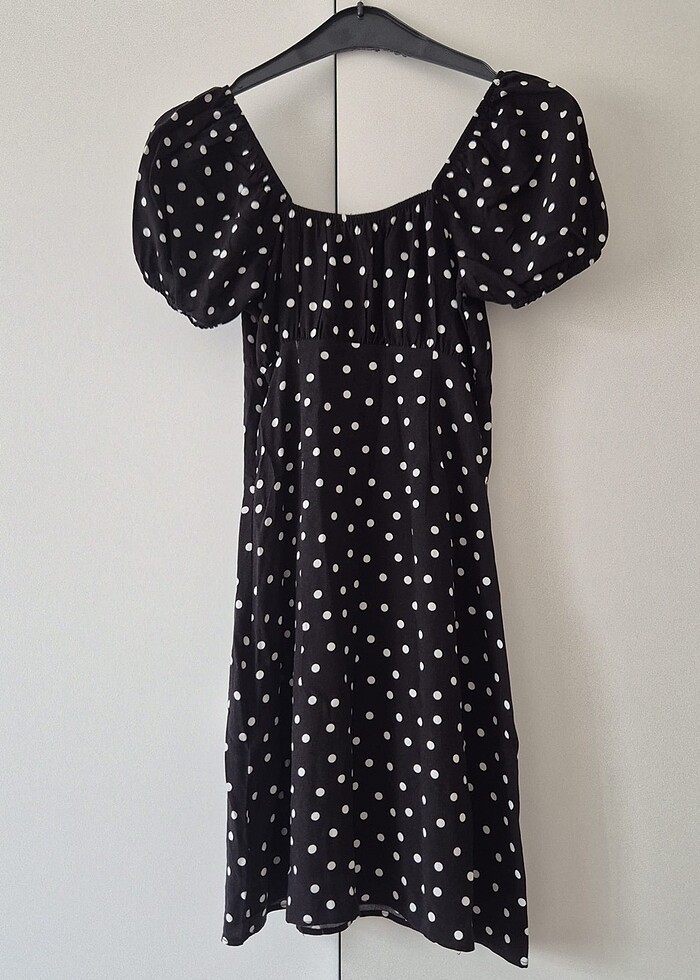 Siyah Puantiyeli Elbise - Görsel 2