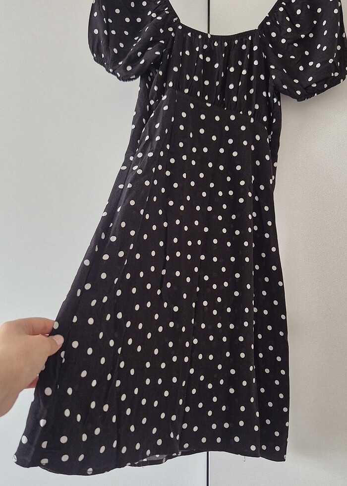 Siyah Puantiyeli Elbise - Görsel 4