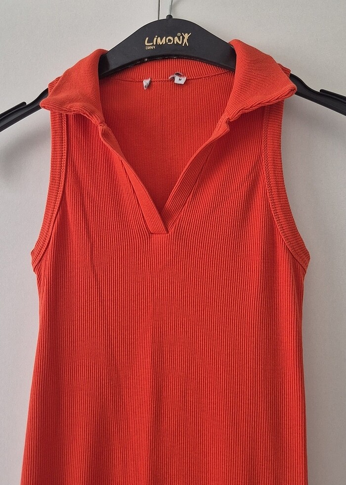 Yakalı düz elbise - Görsel 2