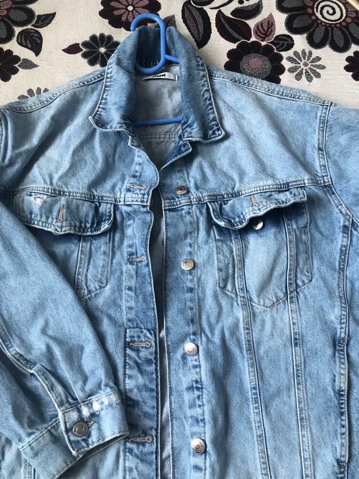 Gevşek Kesim Mavi Kadın Kot Ceket - Görsel 2