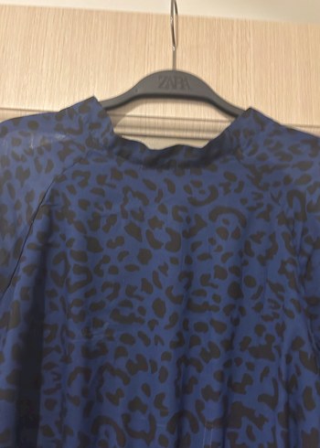 Uzun Kol Detaylı Lacivert Salaş Elbise - Görsel 5