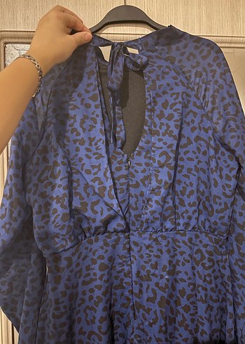 Uzun Kol Detaylı Lacivert Salaş Elbise - Görsel 3