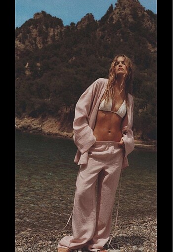 Zara Pembe Kimono Takım