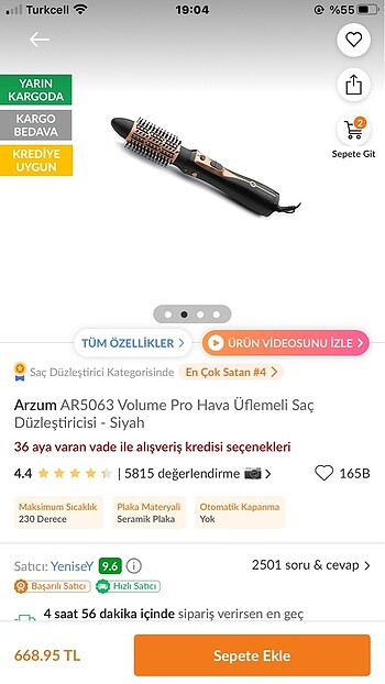 Arzum saç şekillendirici