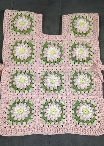 Pembe Çiçek Desenli Kız çocuk süveter - Görsel 2