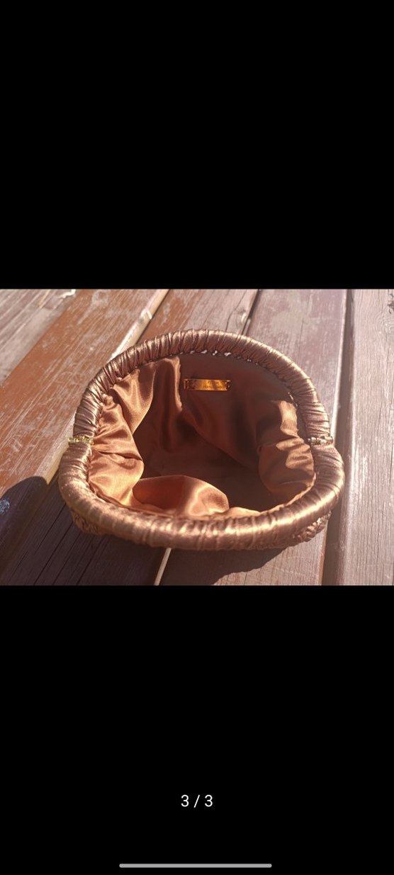 Metalik deri görünümlü ip clutch - Görsel 2