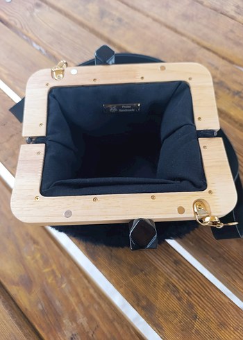 Kürk Detaylı Siyah Kadın Omuz Çantası - Görsel 2