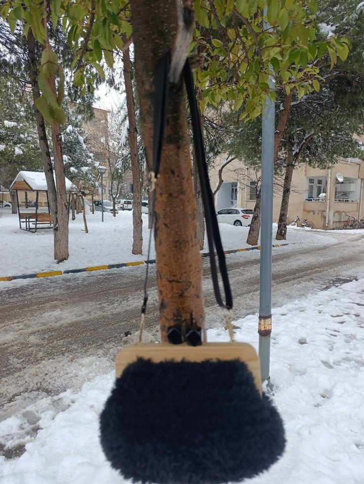 Kürk Detaylı Siyah Kadın Omuz Çantası - Görsel 4