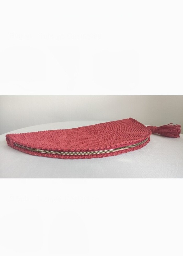 Kırmızı clutch canta - Görsel 2