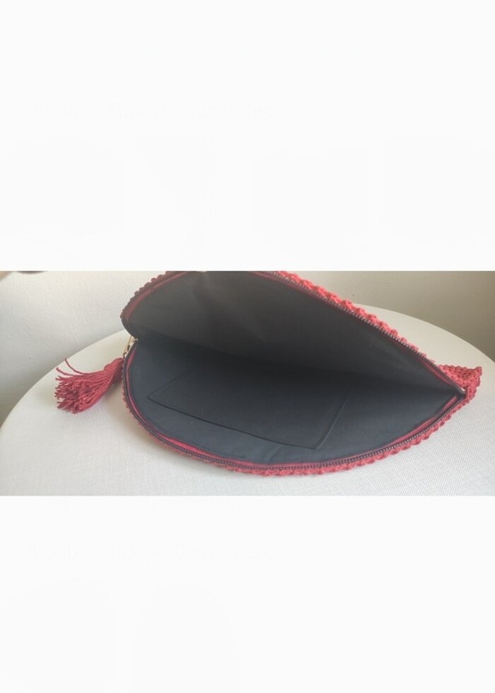 Kırmızı clutch canta - Görsel 3
