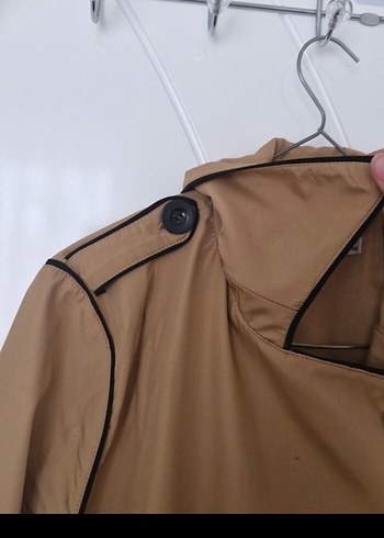 Bej Uzun Kadın Trençkot Düğmeli Regular Fit - Görsel 4