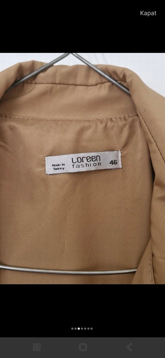 Bej Uzun Kadın Trençkot Düğmeli Regular Fit - Görsel 3