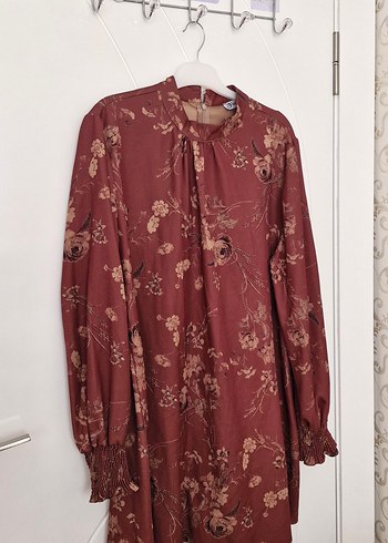 Bordo Çiçek Desenli Bohem Tunik - Görsel 2