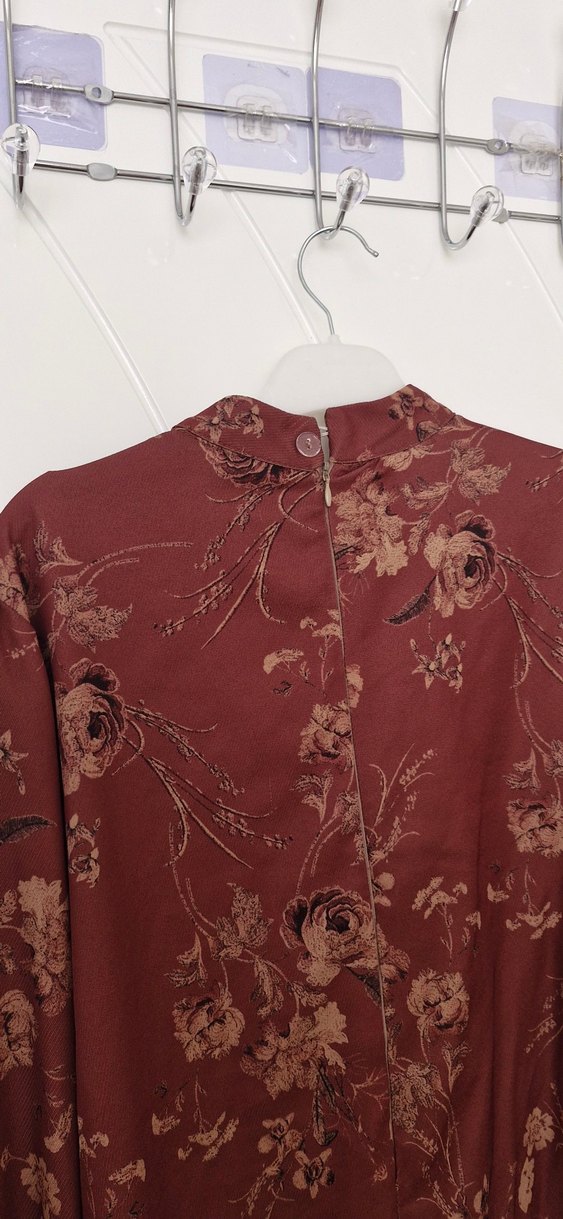 Bordo Çiçek Desenli Bohem Tunik - Görsel 4