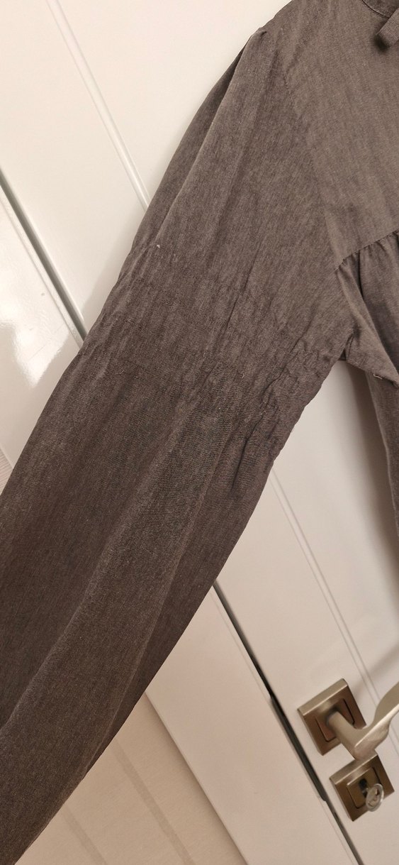 Düğmeli Uzun Keten Bohem Tunik - Görsel 2