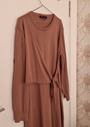 pembe Salaş Uzun Kollu Triko Elbise - Görsel 2