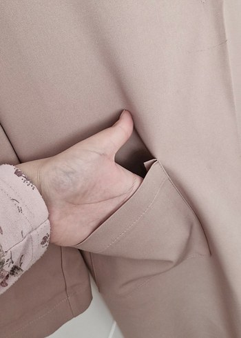 Bej Uzun Kadın ceket - Görsel 4