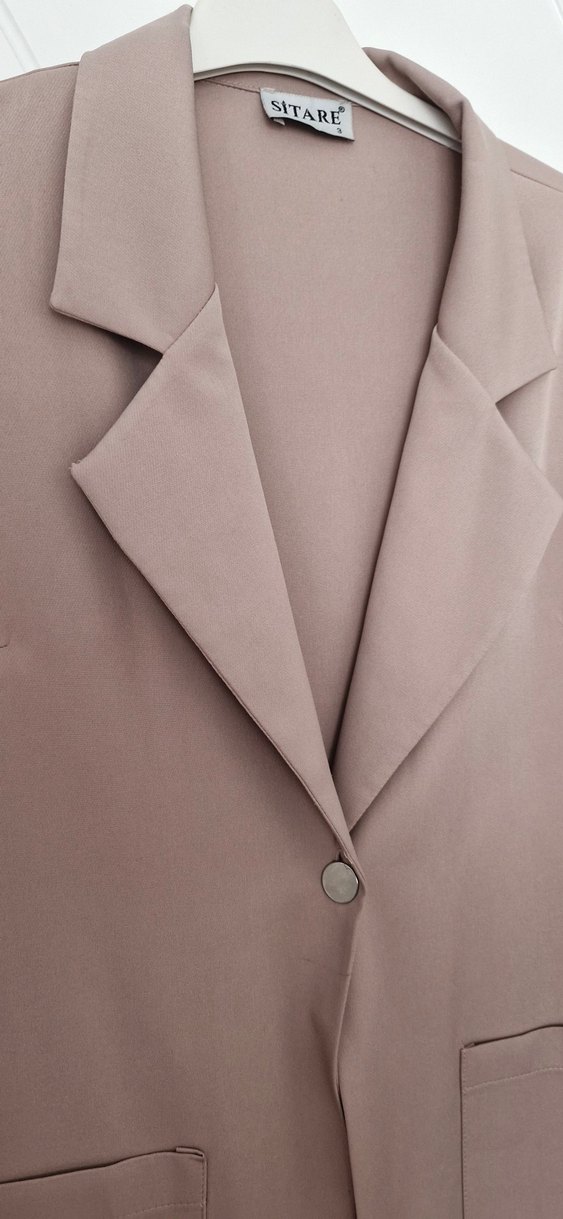 Bej Uzun Kadın ceket - Görsel 2