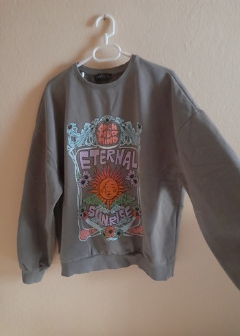 Bohem Gri Kadın Sweatshirt Uzun Kollu - Görsel 4