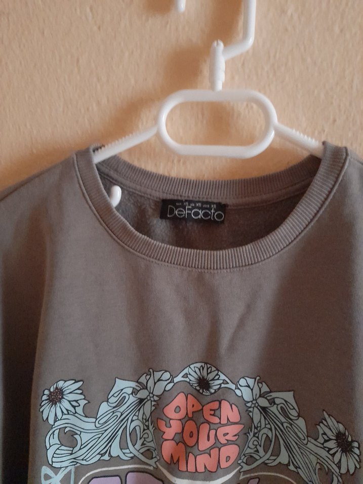 Bohem Gri Kadın Sweatshirt Uzun Kollu - Görsel 2