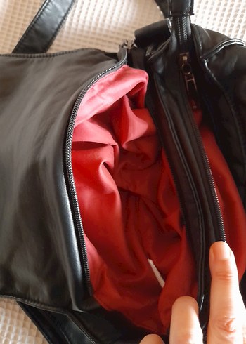 Siyah Deri Tokalı Kadın Çantası - Görsel 10