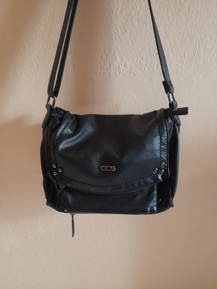 Siyah Deri Tokalı Kadın Çantası - Görsel 2