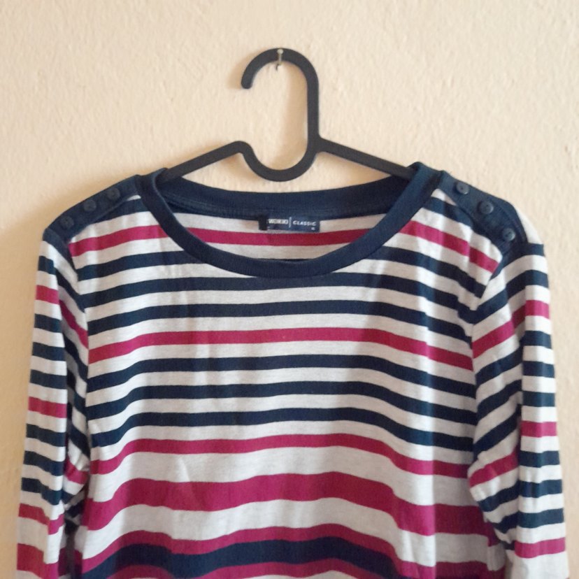 Çizgili Pamuklu Kadın Tişörtü - Görsel 5