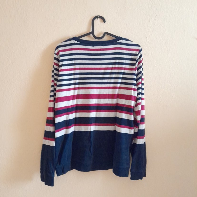 Çizgili Pamuklu Kadın Tişörtü - Görsel 2