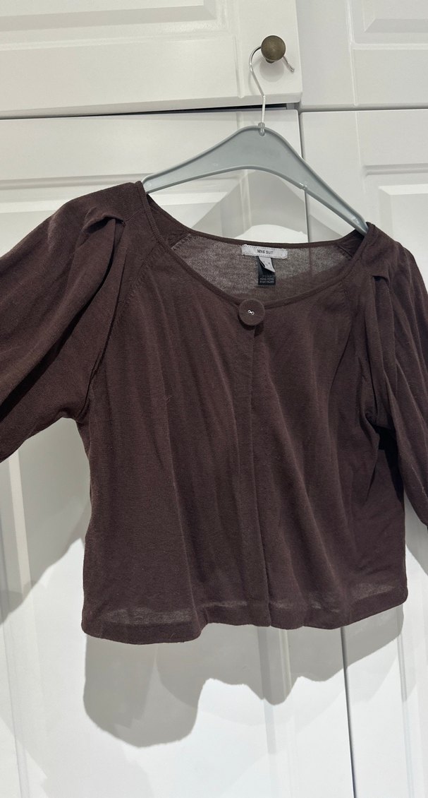 Mango Kadın Kahverengi Düğmeli Hırka - Görsel 2