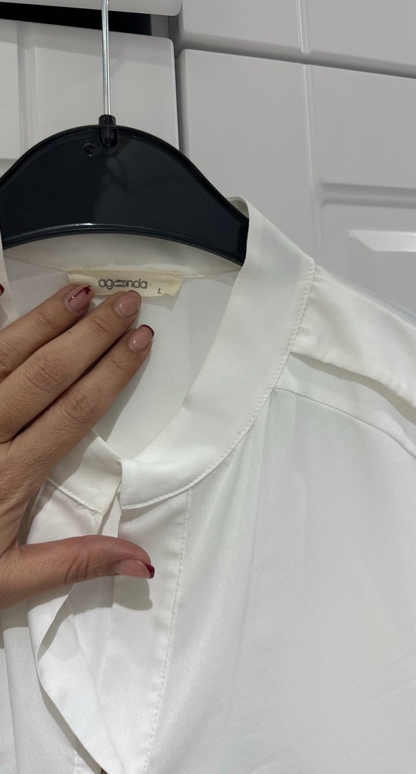 Agenda Düğmeli Beyaz Kadın Gömlek - Görsel 2