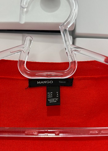 Mango Düğmeli Kırmızı Kadın Midi Hırka - Görsel 3