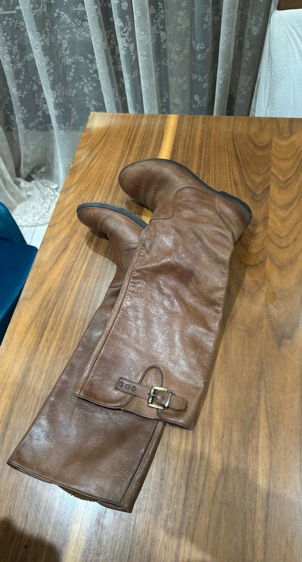 Kahverengi Deri Kadın Çizme - Görsel 3