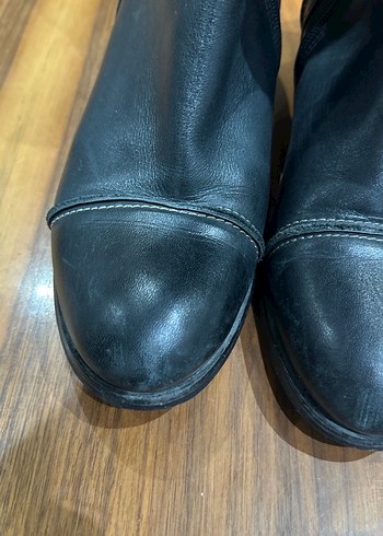 Kadın Siyah Deri Çizme Tokalı - Görsel 4