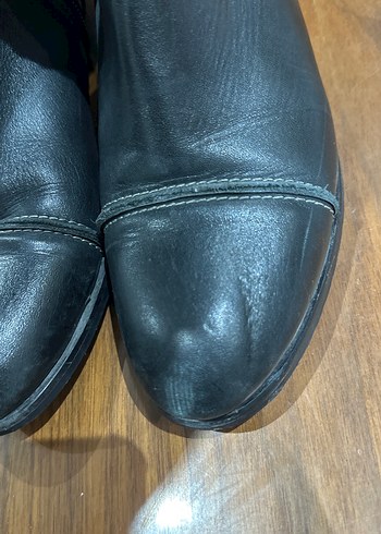 Kadın Siyah Deri Çizme Tokalı - Görsel 3