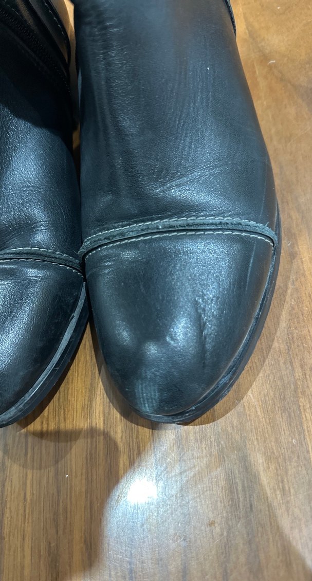 Kadın Siyah Deri Çizme Tokalı - Görsel 3