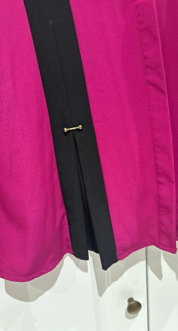 Düğmeli koyu pembe Kadın Gömlek - Görsel 3