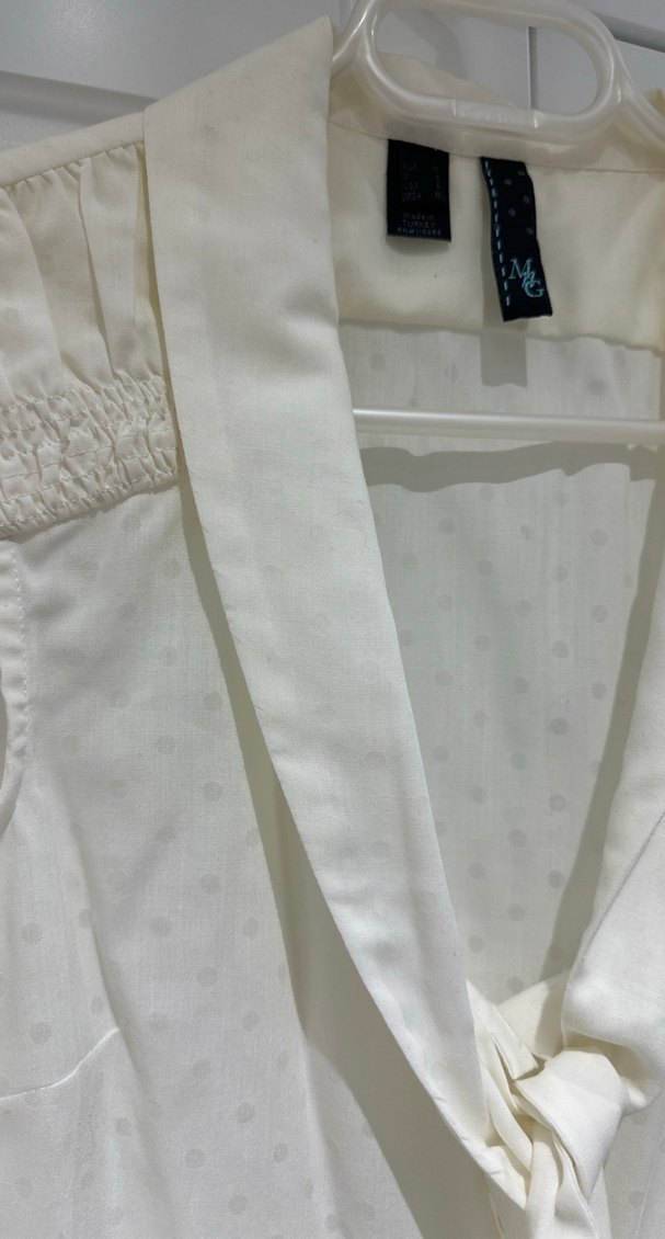 MangoBeyaz Kemerli Halter Yaka Kolsuz Bluz - Görsel 3