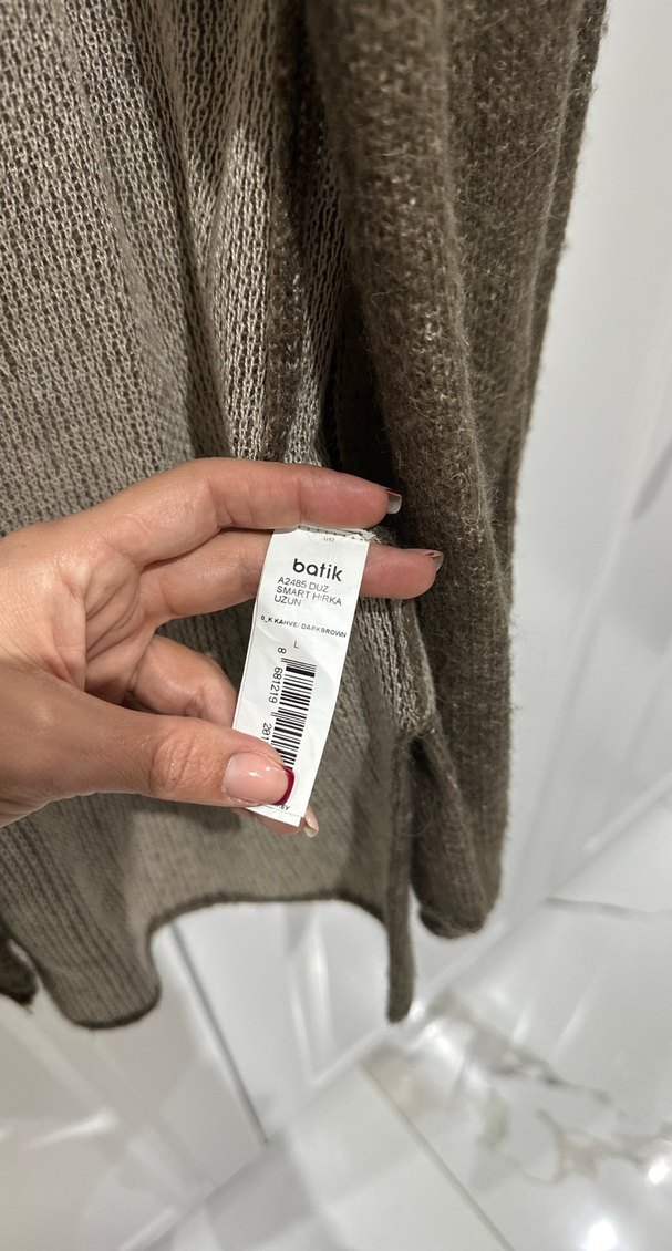 Batik Kadın Kahverengi Uzun Kollu Sade Hırka - Görsel 2