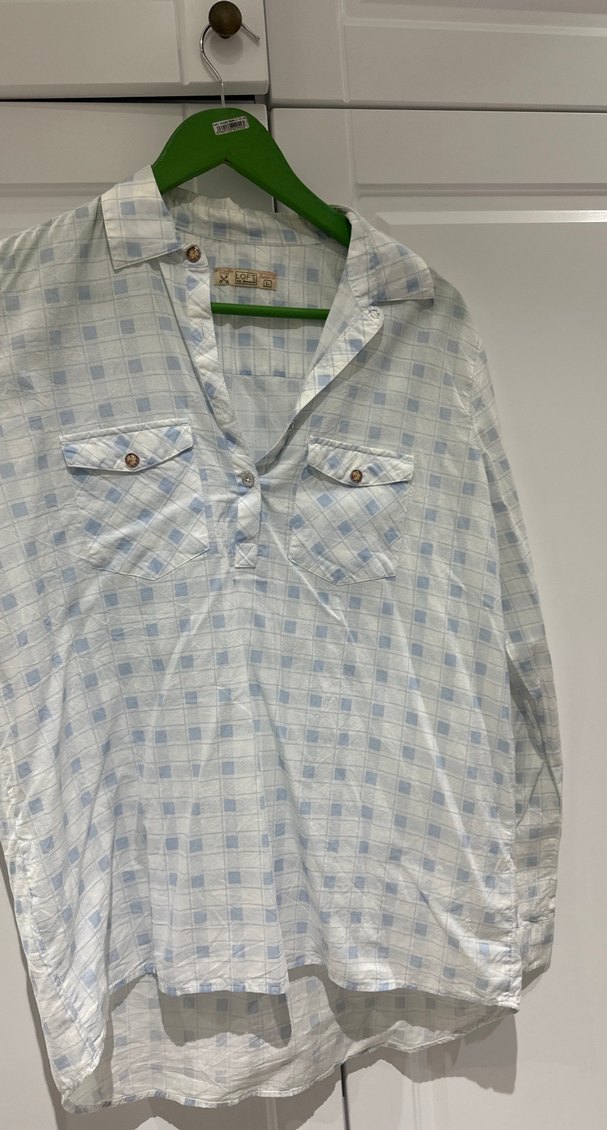 Loft Düğmeli, Uzun Kollu, Bohem Pamuk Gömlek - Görsel 4