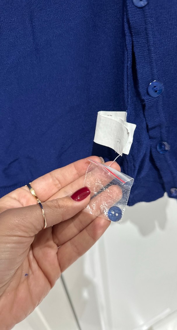 Batik Düğmeli Lacivert Kadın Hırka - Görsel 3